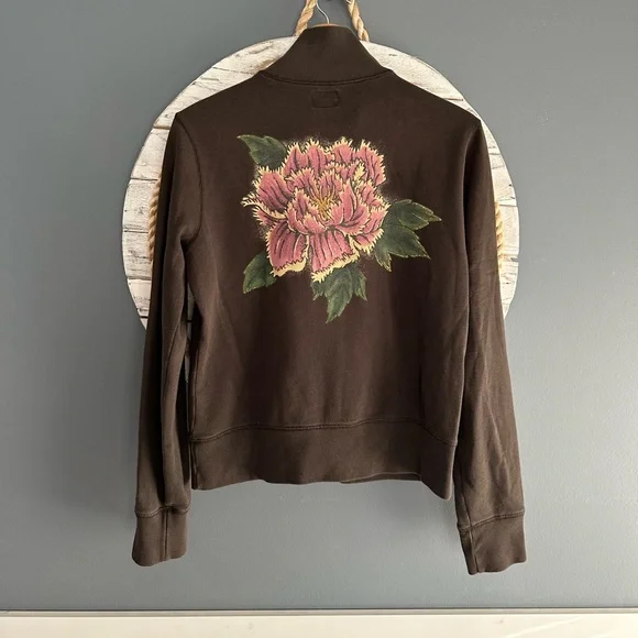 VTG Lucky Brand Lotus Zip Sweatshirt Jacket - Picture 4 of 9